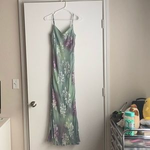 Purple Green Hugo Buscati Dress Silk Flower